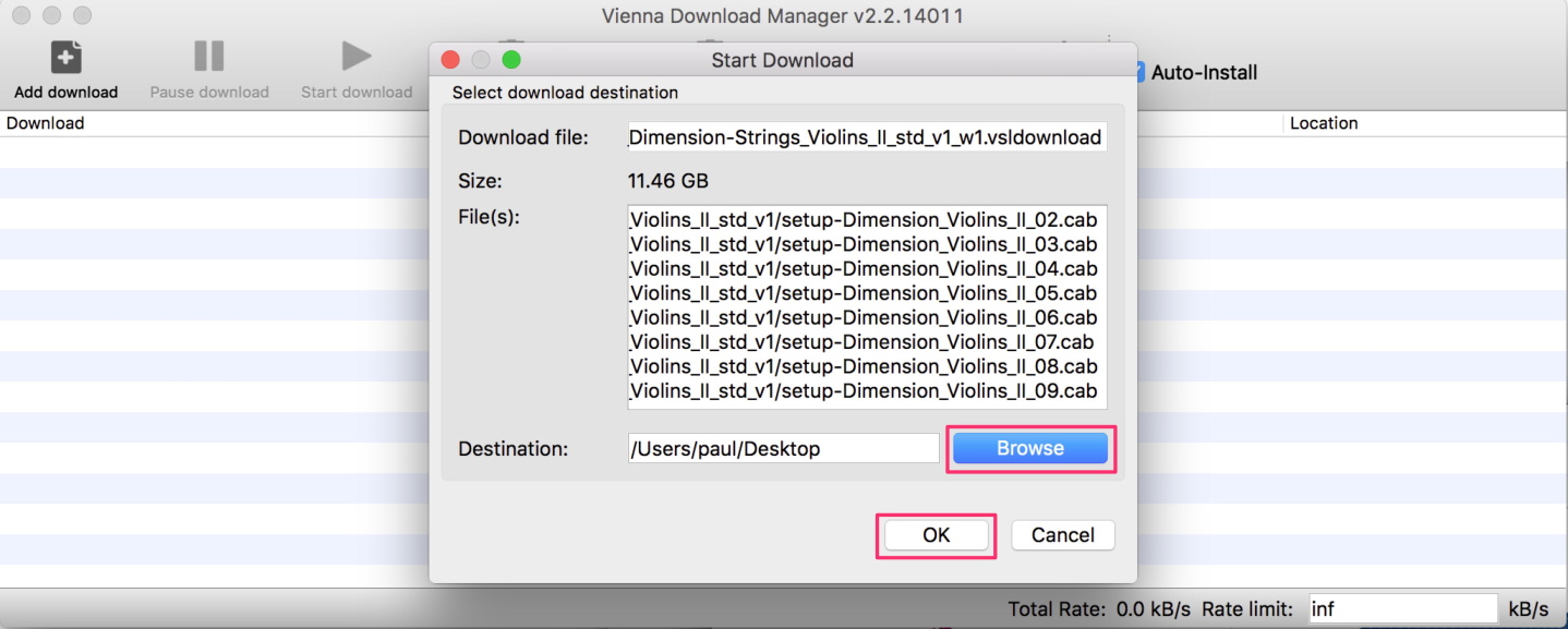 Vienna Download Manager Browse