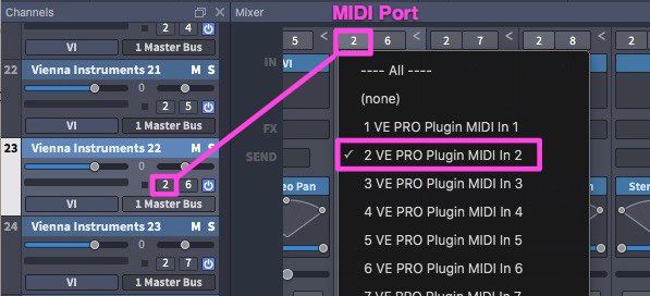 MIDI Port Selection